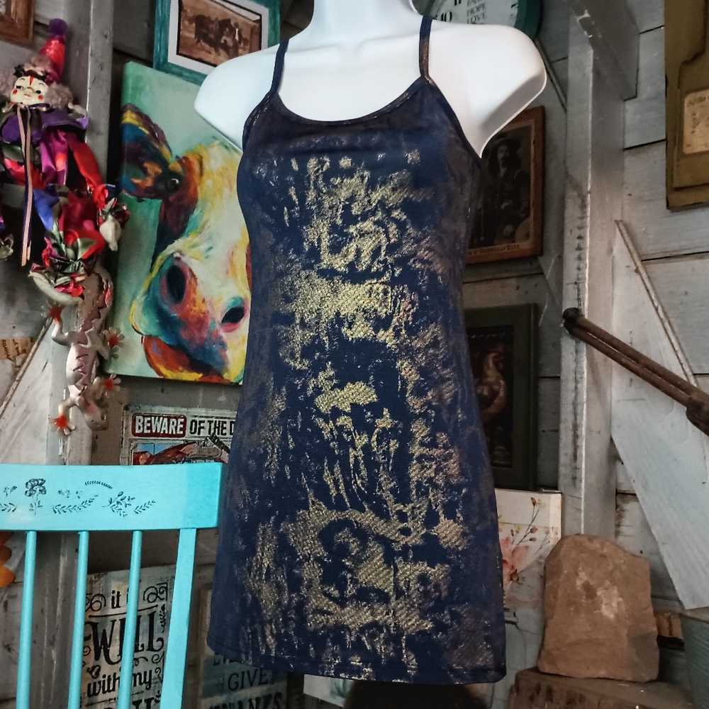 BKE blue and gold tank dress